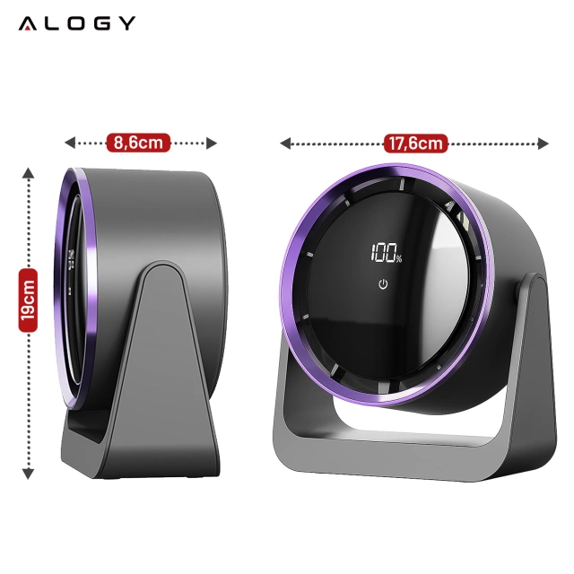 Przenośny wentylator biurkowy Alogy 4000mAh 5 prędkości regulowany kąt montaż naścienny wentylator chłodzący