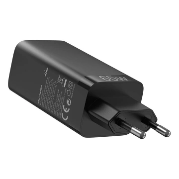 Vention FEDB0-EU 2xUSB-C USB-A GaN 65W Schwarzes Ladegerät