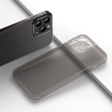 Baseus Milchglashülle für iPhone 13 Pro Hardcover mit Gelrahmen schwarz (arws001001)
