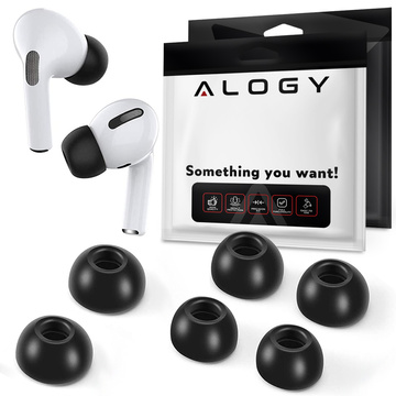6x Alogy SML Silikon-Speicherkappen für Apple AirPods Pro schwarz