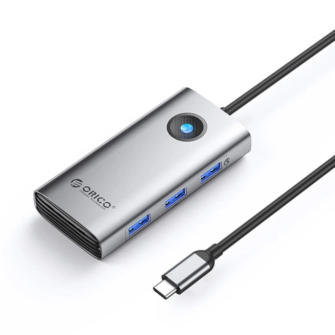Hub USB-C Orico PW11-6P 6w1 HDMI PD USB 3.0 Szary Aluminiowy