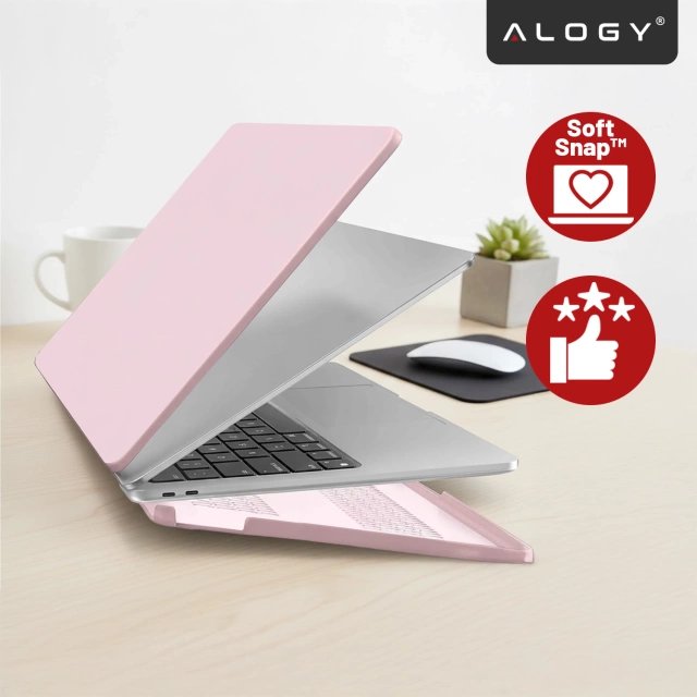 Etui do Apple MacBook Air 13 / 13.3" 2018–2021 (M1 A2337/A2179/A1932) – elastyczna, matowa obudowa ochronna, lekka i odporna – Alogy AirGuard™ Różowy