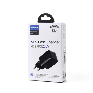 Joyroom Kleines schnelles USB-Typ-C-PD-Ladegerät 25 W EU-Stecker Schwarz (L-P251)
