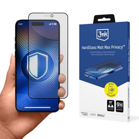 Matowe szkło hartowane do Apple iPhone 15 Pro Max - 3mk Hardglass Matt Max Privacy