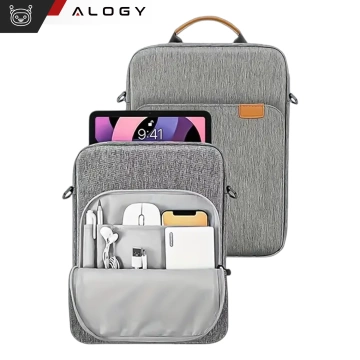 Tasche für Laptop / iPad Pro Air / Tablet 11-13 Zoll Herren Damen Unisex Schultergurt Tasche Hülle Alogy Tasche grau