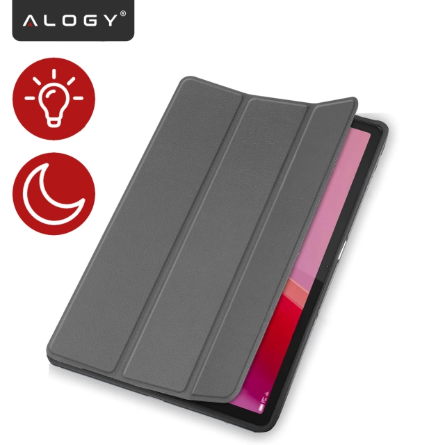 Etui do Lenovo IdeaTab Pro / Pro MT 12.7" TB-373, Ochronne z Klapką i Miejscem na Rysik, Składana Okładka Bumper, Alogy BookGuard™ – Szare + SZKŁO HARTOWANE