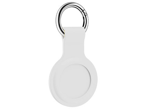 Silikonhülle Alogy Schlüsselanhänger mit Karabiner für Apple AirTag White
