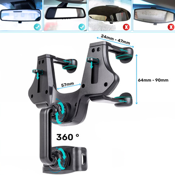 Uchwyt samochodowy do telefonu Alogy na lusterko wsteczne Czarny