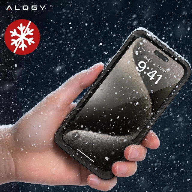 Etui do Apple iPhone 15 Pro Pancerne 360 case do Mag Safe wodoodporne Armor IP68 Alogy czarne