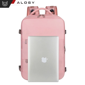 Plecak podróżny do samolotu Bagaż do SAMOLOTU 45x30x20 Wizzair Rayanair pracy szkoły Alogy Różowy