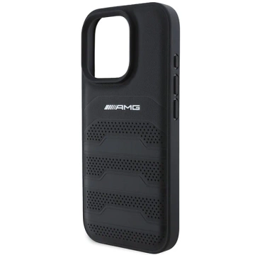 Etui do iPhone 16 Pro Max AMG Leather Debossed Lines czarne