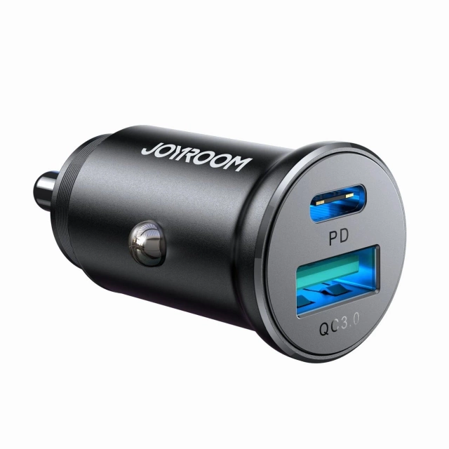 Mini ładowarka samochodowa Joyroom JR-CCN05 30 W USB-A & USB-C – czarna