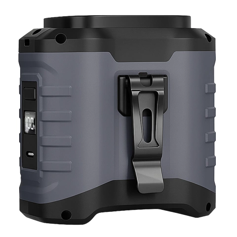 Ventilator mit Gürtelclip, 4000-mAh-Akku, 5 Geschwindigkeitsstufen, 8–40 Stunden Laufzeit, USB-Ladefunktion, geeignet für Baustellen, Outdoor-Aktivitäten, Wandern, Sommerarbeit, Powerbank