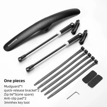 Rockbros 28210007001 Fahrradschutzblech, universal, verstellbar – Schwarz