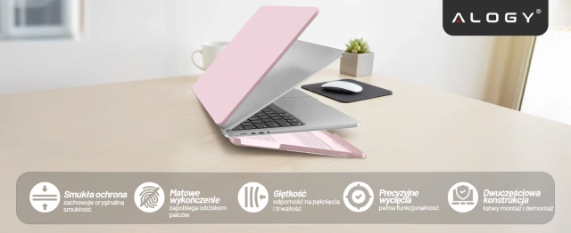 Etui do Apple Macbook Pro 16 2021-2025 (M1/M2/M3/M4) – elastyczna, matowa obudowa ochronna, lekka i odporna – Alogy AirGuard™ Różowy