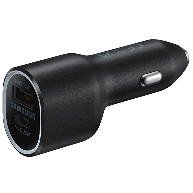 Oryginalna Ładowarka do samochodu Samsung EP-L4020NBEGEU USB + TYPE-C 15W/ 25W Czarna