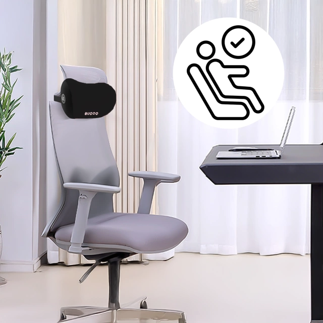 Poduszka samochodowa na zagłówek pod szyję podróżna pianka zapamiętująca biurowa na oparcie Czarna