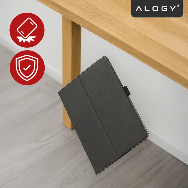 Etui do Samsung Galaxy Tab A9+ 11" (2023) X210/X215/X216, Składany Pokrowiec z Klapką i Funkcją Podstawki, Ochronna Obudowa, Alogy BookCase™ – Czarne