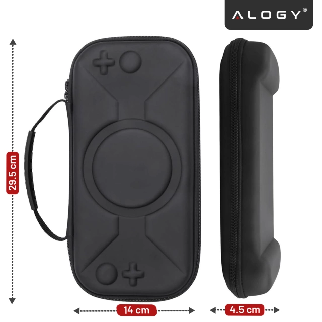 Pokrowiec Torba Ochronna do Nintendo Switch 2 2025 Twarde Etui , Wodoodporna, Lekka, z Tłoczonym Wzorem, Alogy HardFoamBag™ – Czarna