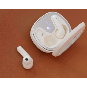 Słuchawki bezprzewodowe Bluetooth HOCO TWS EQ6 Etui ładujące Białe