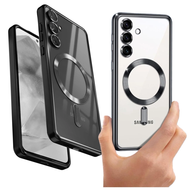 Etui do Samsung Galaxy S25 Plus Alogy LuxeShield™️ Glamour Luxury Ring obudowa z osłoną aparatów Czarne