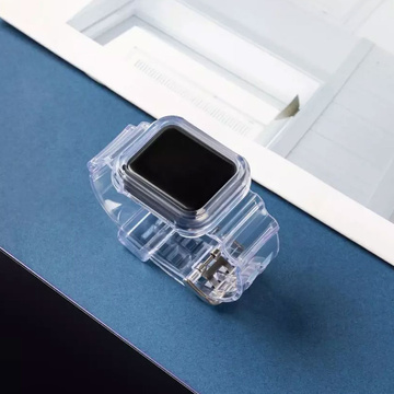 Sportarmband Silikonarmband mit Uhrengehäuse für Apple Watch 1 2 3 38mm Transparent