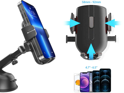 Alogy 2-in-1-Autotelefonhalter für Windschutzscheibe, für Armaturenbrett-Kühlergrill-Organizer