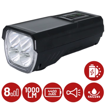 Alogy P12 Fahrradlicht schwarz Fahrradlicht vorne LED-Frontlicht Fahrradbeleuchtung wasserdicht IPX5