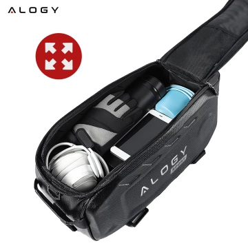 Fahrradtasche Fahrradtasche 2,5 l Fahrradhalter Lenkerrahmentasche Beutelhülle 23,6 x 10,5 x 10 cm (S) Alogy Sport schwarz