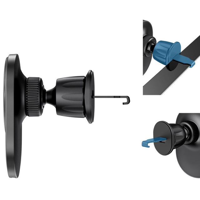 Uchwyt samochodowy Magnetic MagSafe Dashboard & Vent Wireless Charger 15W uchwyt do auta do telefonu na deskę rozdzielczą do kratki wentylacyjnej Czarny