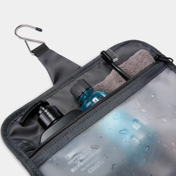 Bange Wasserdichte Kosmetiktasche 30x26x10 cm, faltbar, für Kosmetikzubehör, Reisen, Damen &amp; Herren, Schwarz