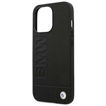 Hülle BMW BMHCP14LSLLBK für iPhone 14 Pro 6.1" Leather Stamp