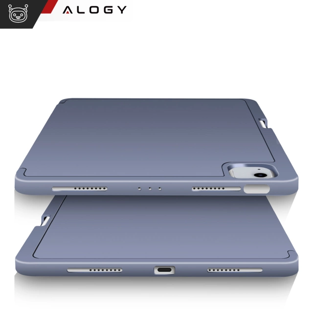 Etui ochronne z rysikiem do Apple iPad Air 13" 2024/2025, iPad Pro 12.9" 2018-2022 obudowa na tablet Fioletowe