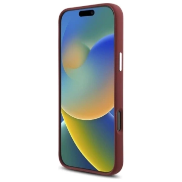 Etui Mercedes do iPhone 16 Pro Max 6.9" Czerwony Hardcase Silicone White Stripe MagSafe