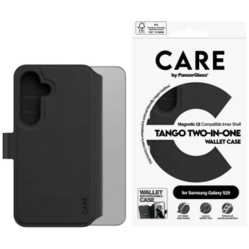Etui CARE do Samsung Galaxy S25 by PanzerGlass Feature Tango Wallet 2w1 Czarny