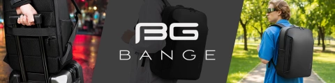 Bange wasserdichter Rucksack für 15,6-Zoll-Laptop, Stadtreisender, 45 x 30 x 16 cm, für Arbeit, Flugzeug, Herren, Damen, mit USB-Anschluss Schwarz
