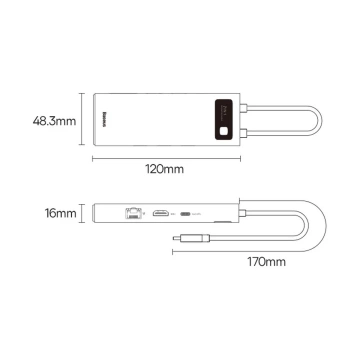 Baseus Metal Gleam Series 7-in-1 HUB grau (WKWG040013)