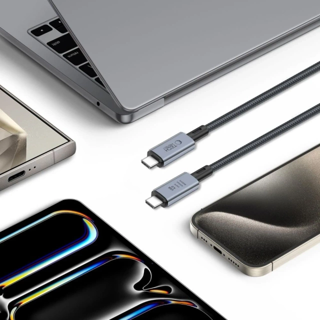 Kabel UltraBoost Max USB 4.0 8k 40Gbps Type-C Cable PD240W 200cm Szary