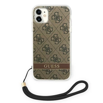 Etui Guess GUOHCN61H4STW do Apple iPhone 11 6,1" brązowy/brown hardcase 4G Print Strap