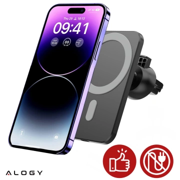 Autohalterung mit Qi MagSafe Alogy Ladegerät für ein Gitter / Board 15W
