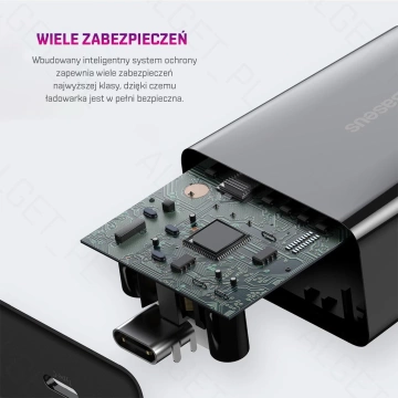 BASEUS Mini Ładowarka sieciowa USB-C PD 20W Czarny