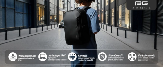 Plecak wodoodporny Bange 26L na laptopy do 15.6" – pojemny i wygodny, odporny i oddychający, miejski i podróżny do pracy i samolotu, unisex – Czarny