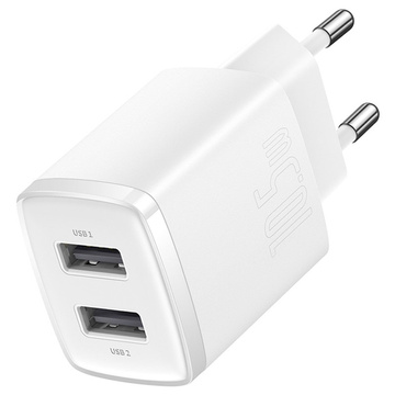 Starkes Ladegerät Baseus Compact 2x USB 2.1A 10.5W Weiß