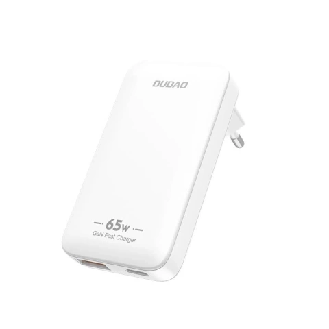 Dudao A65Q 65W GaN Wandladegerät USB-C/USB-A PD EU/US – Weiß