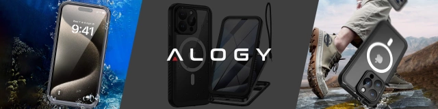 Etui do Apple iPhone 15 Pro Pancerne 360 case do Mag Safe wodoodporne Armor IP68 Alogy czarne