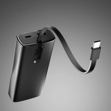 Powerbank SBS 10000mAh 20W PD LCD + kabel USB-C Szary