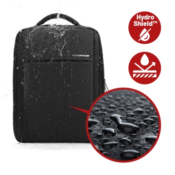 Mark Ryden 15,6" Laptop-Rucksack, Handgepäck, kostenlos, wasserdicht, für Business und Reisen, verstärkt, YKK-Reißverschluss, Oxford-Gewebe, 40 × 30 × 10 cm – Schwarz