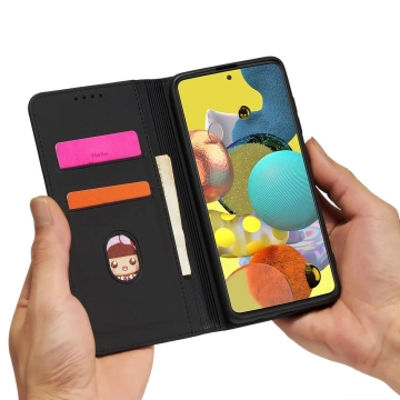 Magnetkartenhülle Hülle für Samsung Galaxy A13 5G Tasche Geldbörse Kartenhalter Schwarz