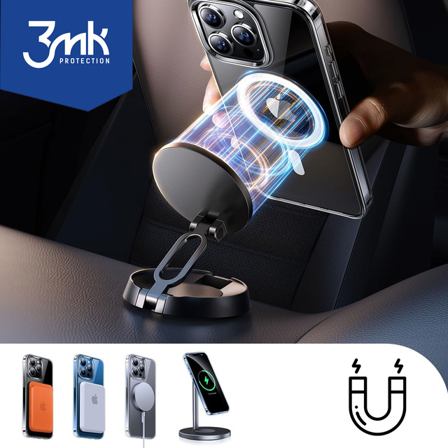 Etui wzmocnione 3mk MagCase case obudowa do MagSafe do iPhone 15 Pro plecki przezroczyste