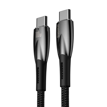 Baseus Glimmer Series Schnellladekabel USB-C 480Mbps PD 100W 1m Schwarz